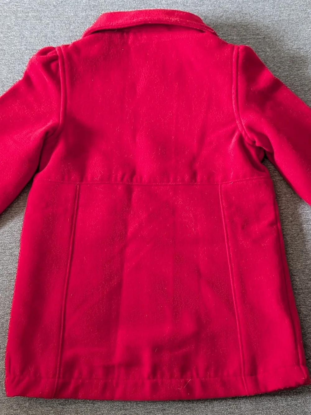 Gymboree Red Girls' Pea Coat with Bow and Gold Buttons